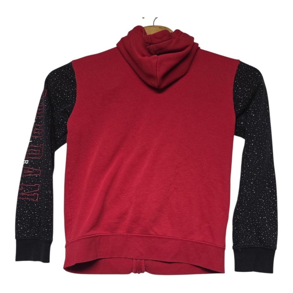 Jordan Boys XL Red Black Speckled Sleeve Full Zip Hoodie 23 Jumpman Sweatshirt